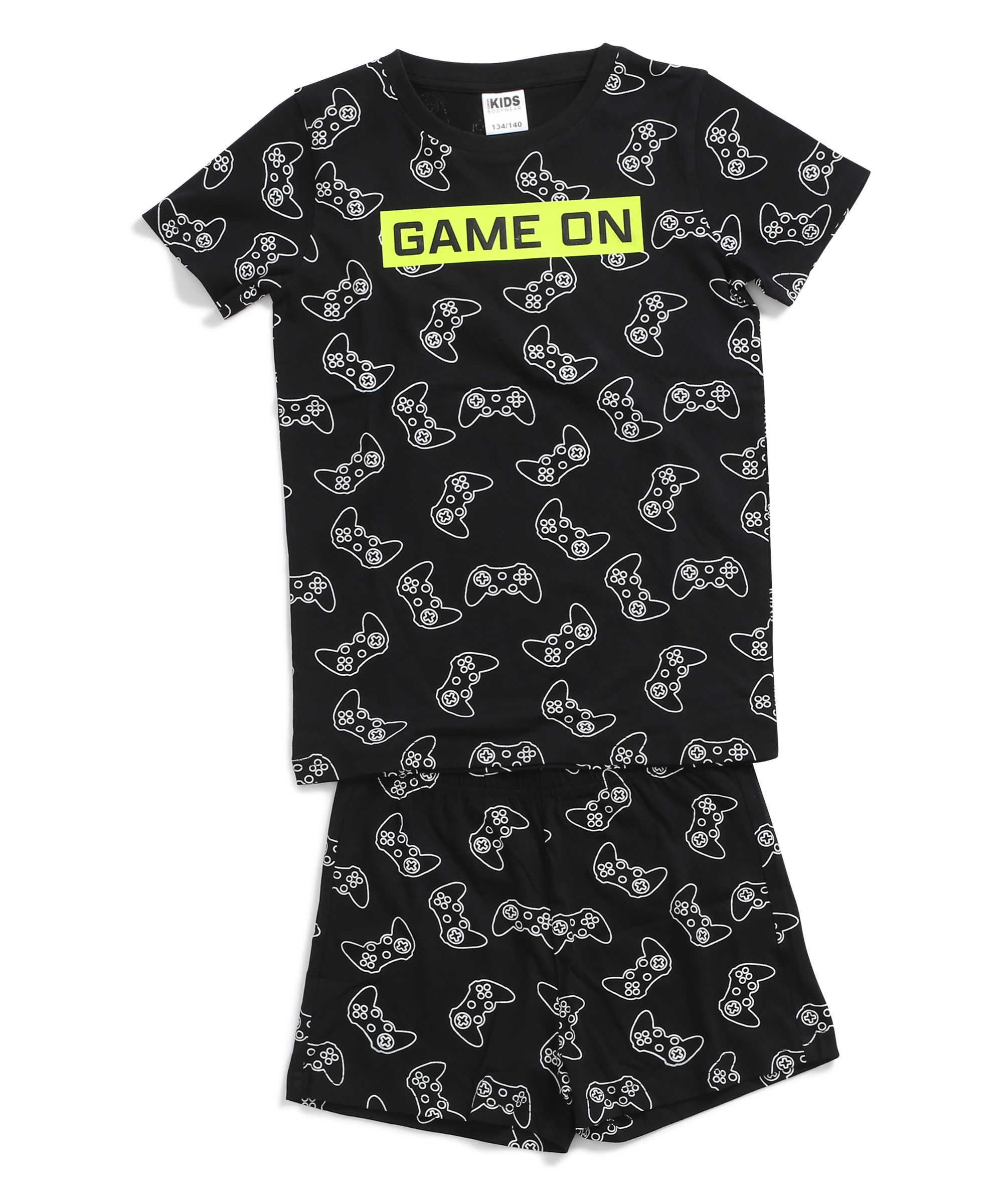 Jongens shortama set zwart 