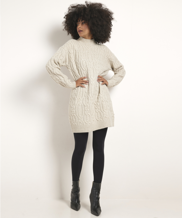 Gebreide jurk met kabels best sale