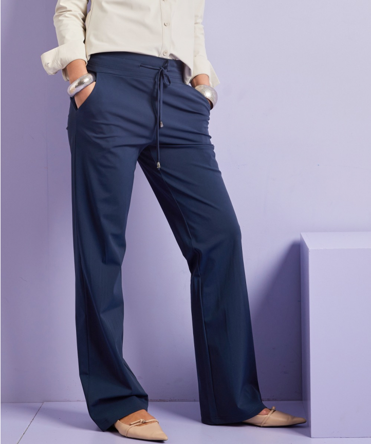 flair broek broek travelstof blauw