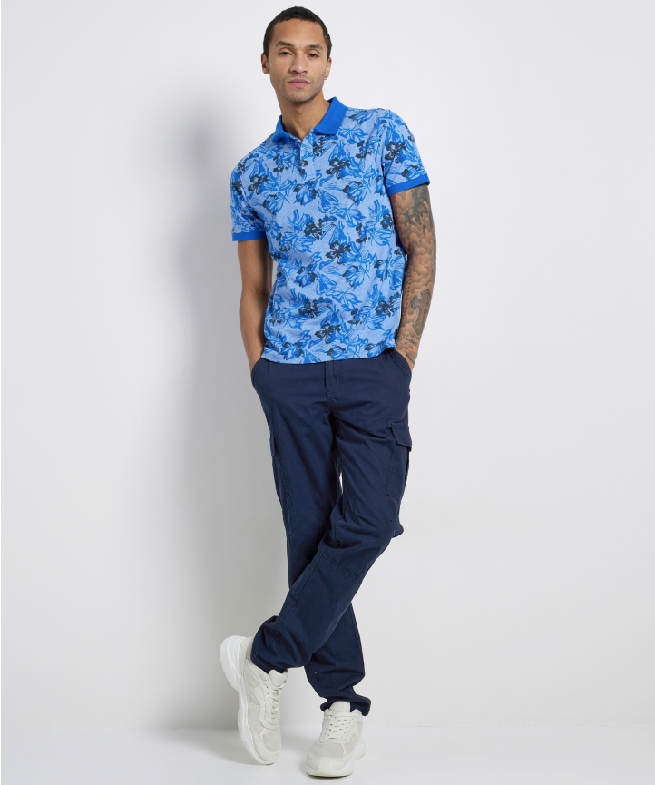 polo met tropische print