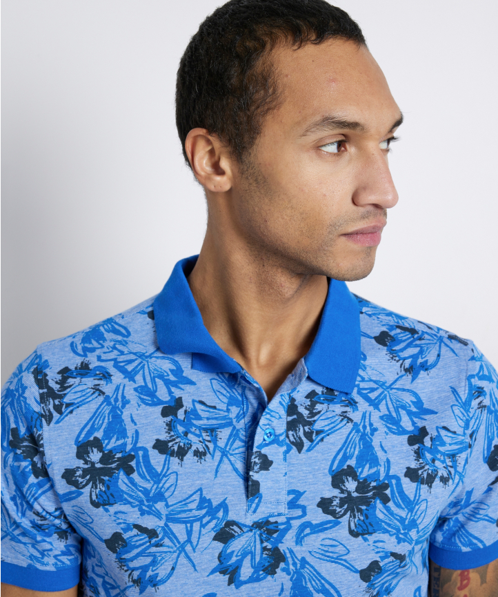 polo met tropische print