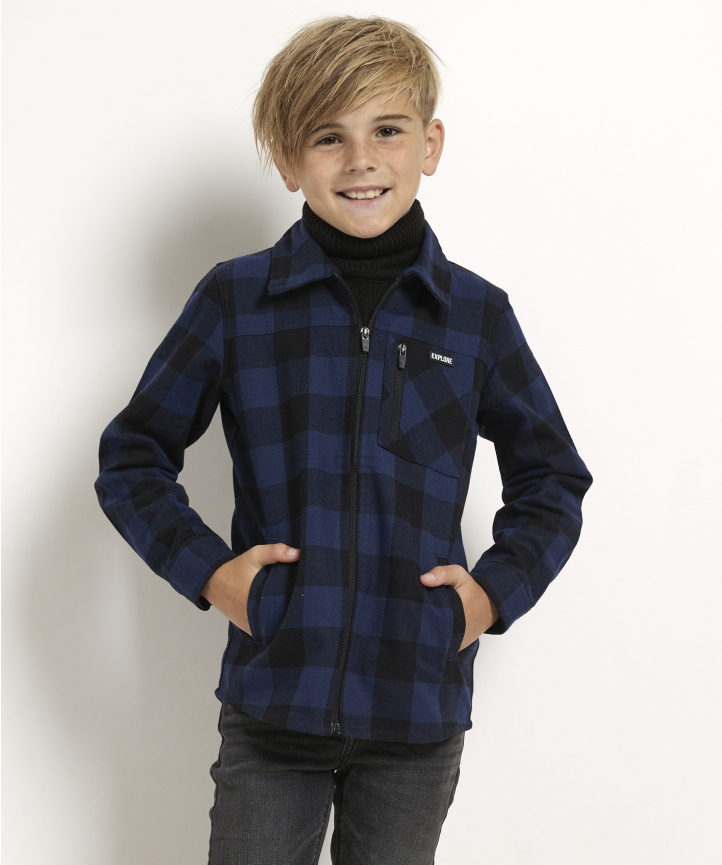 flanellen blouse met rits