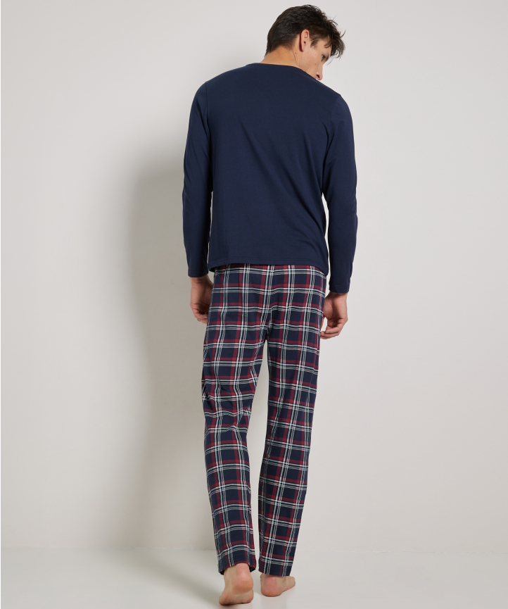 Sesto Senso Heren Pyjama Set 100% Katoen Lange Mouw Bovenstuk & Broek Geruit Nachtkleding, 4XL grote maten Sesto Senso Heren Pyjama Set 100% Katoen Lange Mouw Bovenstuk & Broek Geruit Nachtkleding, 4XL grote maten