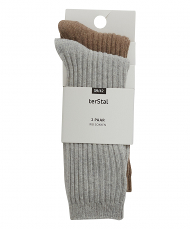 2-pack sokken rib