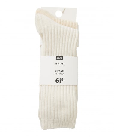 2-pack rib sokken