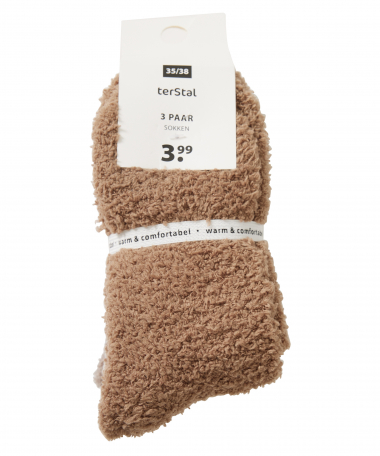 3-pack fluffy sokken