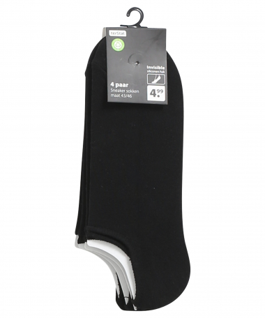 4-pack sneakersokken no-show