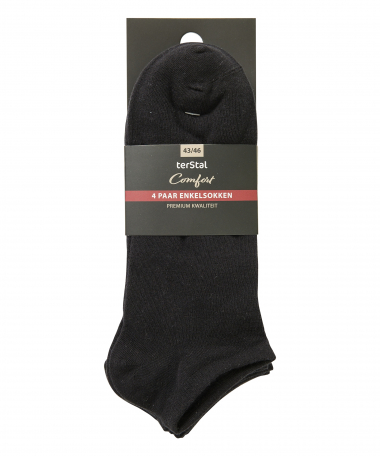 4-pack enkelsokken uni