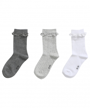 3-pack ruche sokken