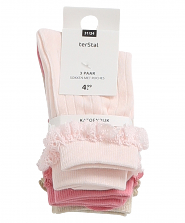 3-pack ruche sokken