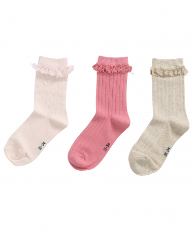 3-pack ruche sokken