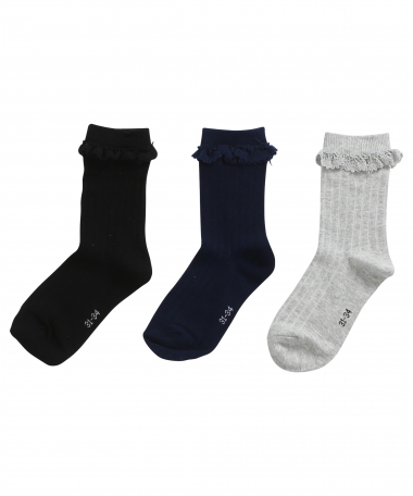 3-pack ruche sokken