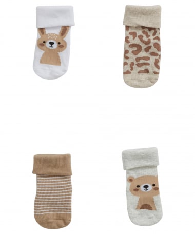 4-pack baby sokken dessin