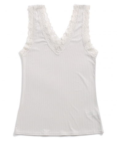 rib singlet met kant