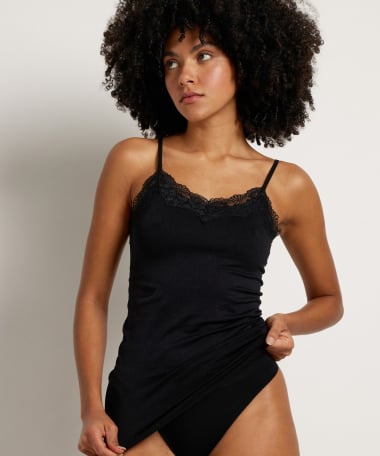 naadloze singlet met kant