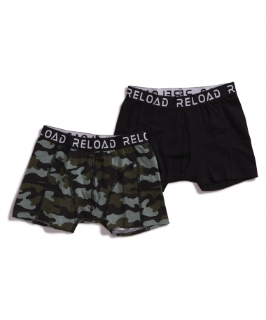 2-pack boxershorts uni en print