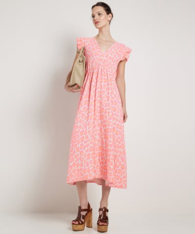 midi jurk panterprint