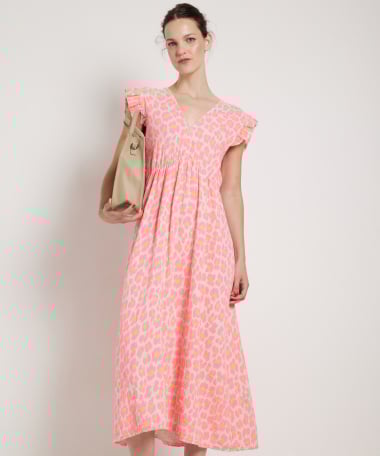 midi jurk panterprint