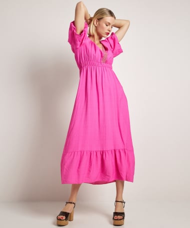 uni viscose jurk lang