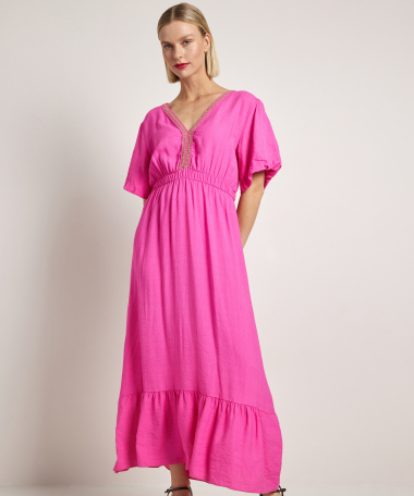 uni viscose jurk lang