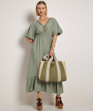 uni viscose jurk lang