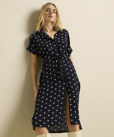 lange jurk polkadot