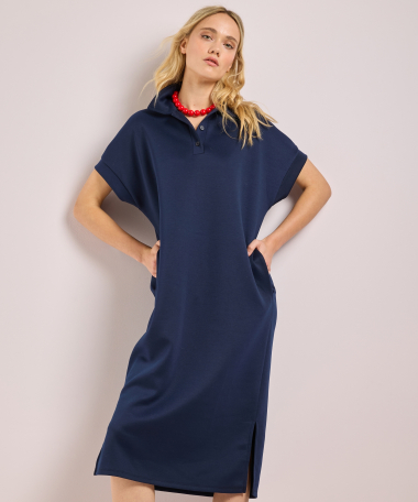 lange jurk met polo kraag