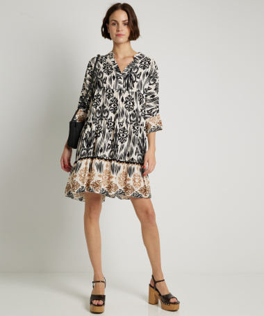 viscose jurk met stroken