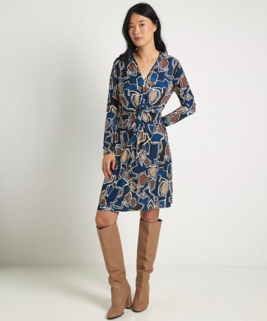 jurk met abstracte print