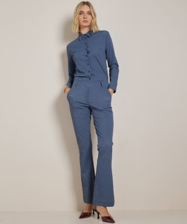 flared fit broek met print