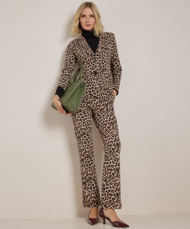 flared fit broek met print