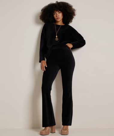 flared fit broek rib velvet
