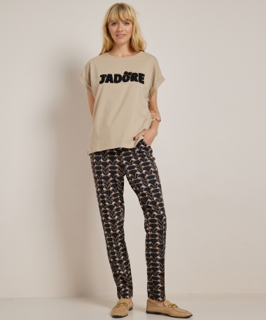 slim fit broek met all-over print