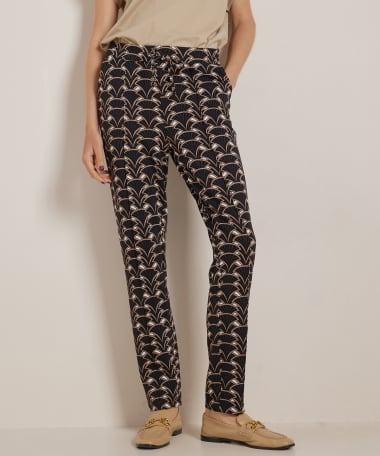 slim fit broek met all-over print