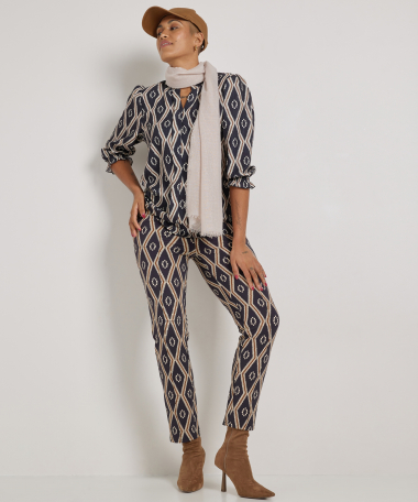 slim fit jersey broek met print