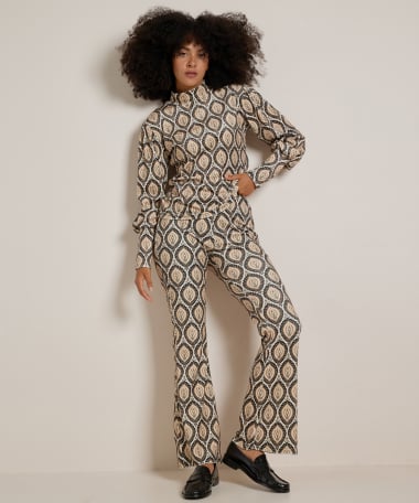 flared fit broek velvet dessin