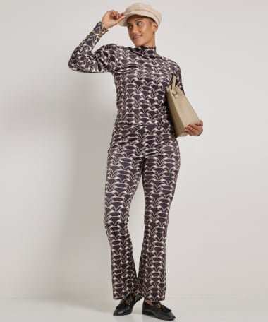 flared fit broek velvet dessin