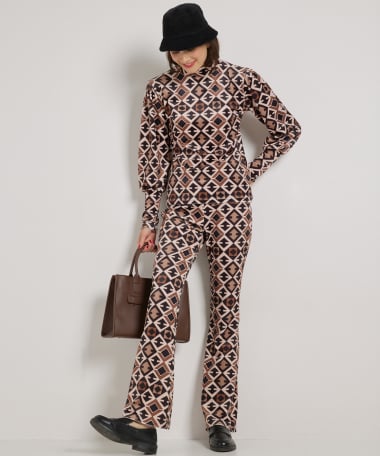 flared fit broek velvet dessin