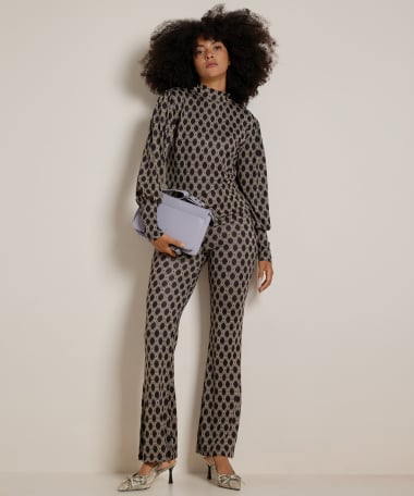 flared fit broek met print