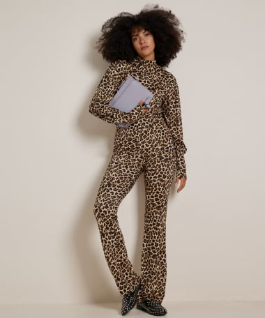 flared fit broek met print