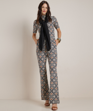 flared fit jersey broek met print