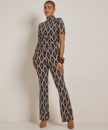 flared fit jersey broek met print