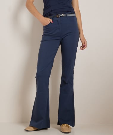 uni flared fit broek met riem