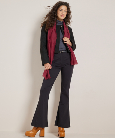 uni flared fit broek met riem