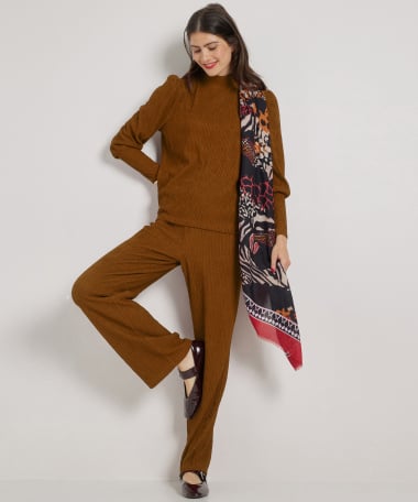 wide fit broek crinckle uni