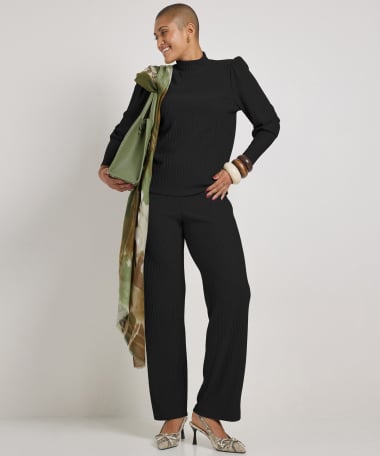 wide fit broek crinckle uni