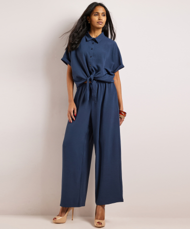 wijde broek uni met aantrekkoord