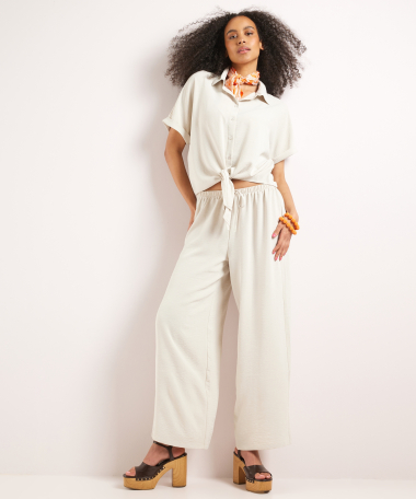 wijde broek uni met aantrekkoord