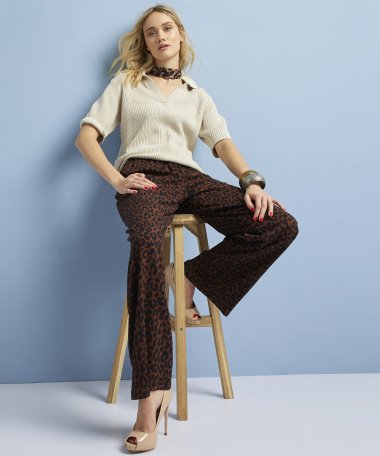 wide fit broek met print