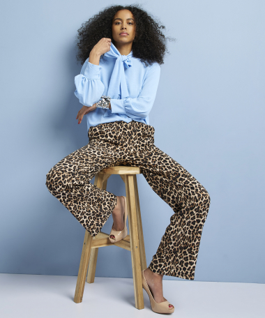 wide fit broek met print